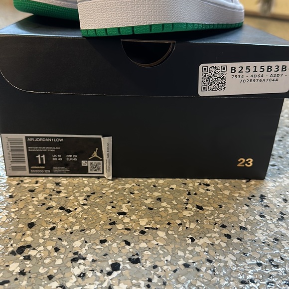 Nike Air Jordan low LIMITED green/white mens US size 11- Stock X verified - Picture 4 of 10